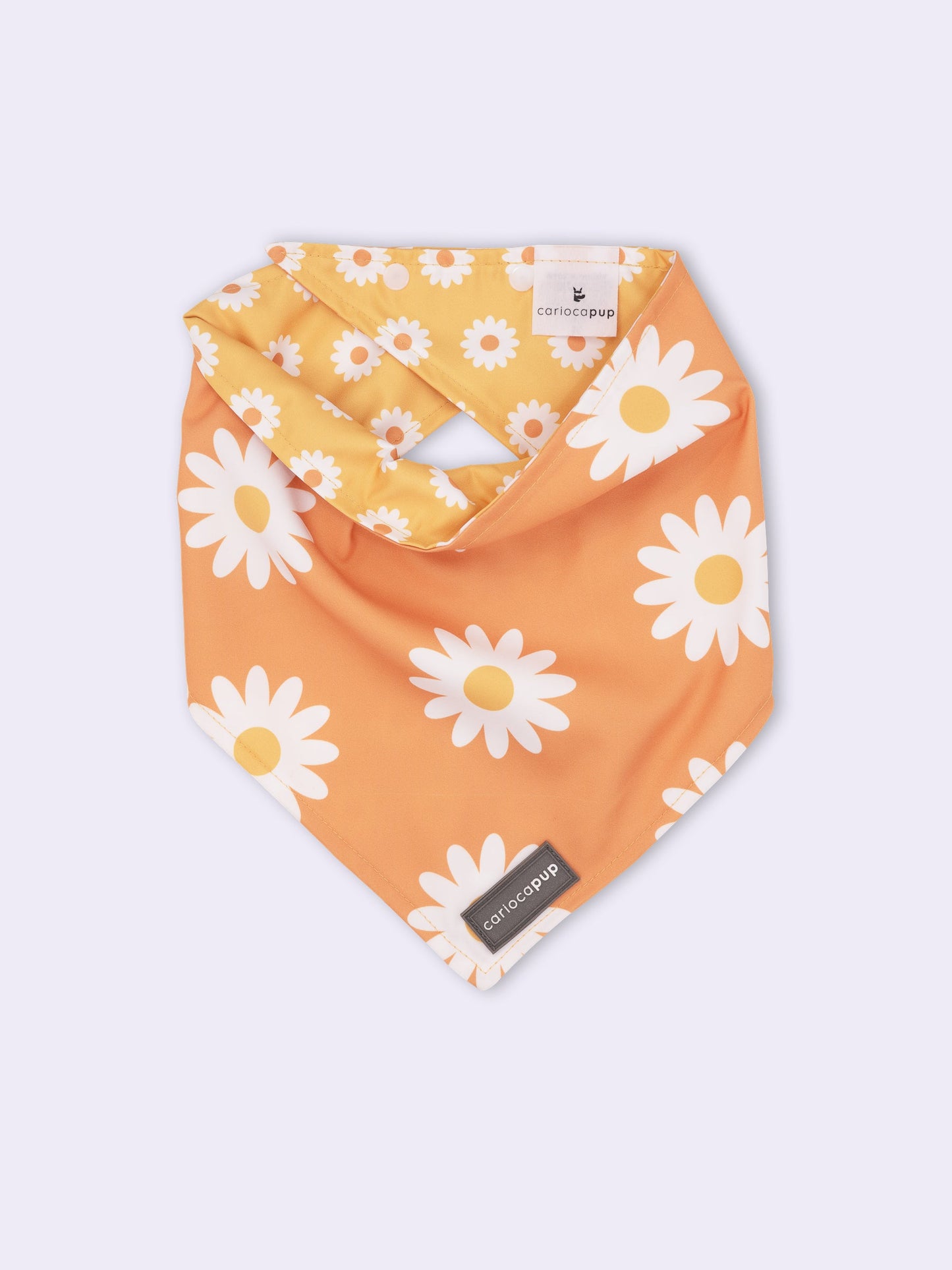 Bandana Pet Dupla Face Girly Flower Laranja da CariocaPup