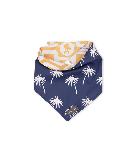 Bandana Pet Dupla Face Palm Trees Azul da CariocaPup