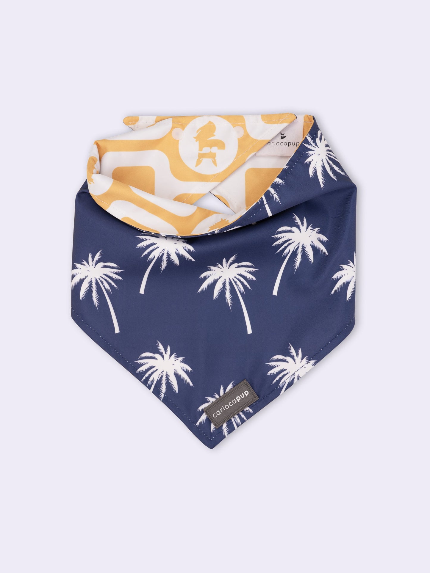 Bandana Pet Dupla Face Palm Trees Azul da CariocaPup