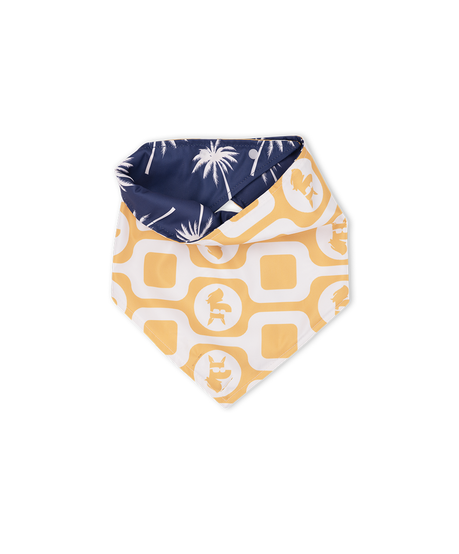 Bandana Pet Dupla Face Palm Trees Azul da CariocaPup