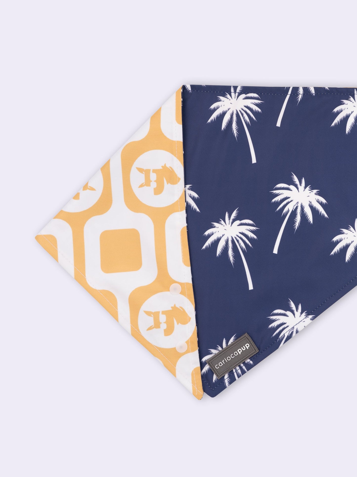 Bandana Pet Dupla Face Palm Trees Azul da CariocaPup
