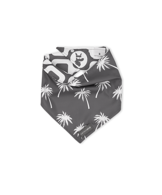 Bandana Pet Dupla Face Palm Trees Cinza da CariocaPup