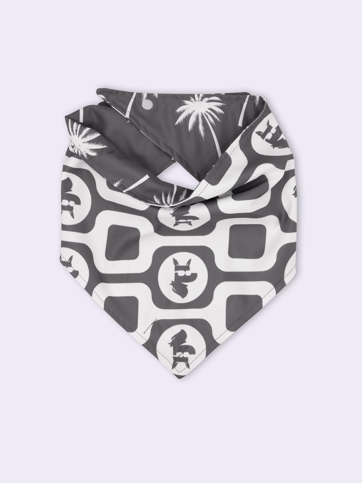 Bandana Pet Dupla Face Palm Trees Cinza da CariocaPup