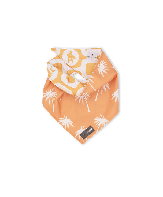 Bandana Pet Dupla Face Palm Trees Laranja da CariocaPup