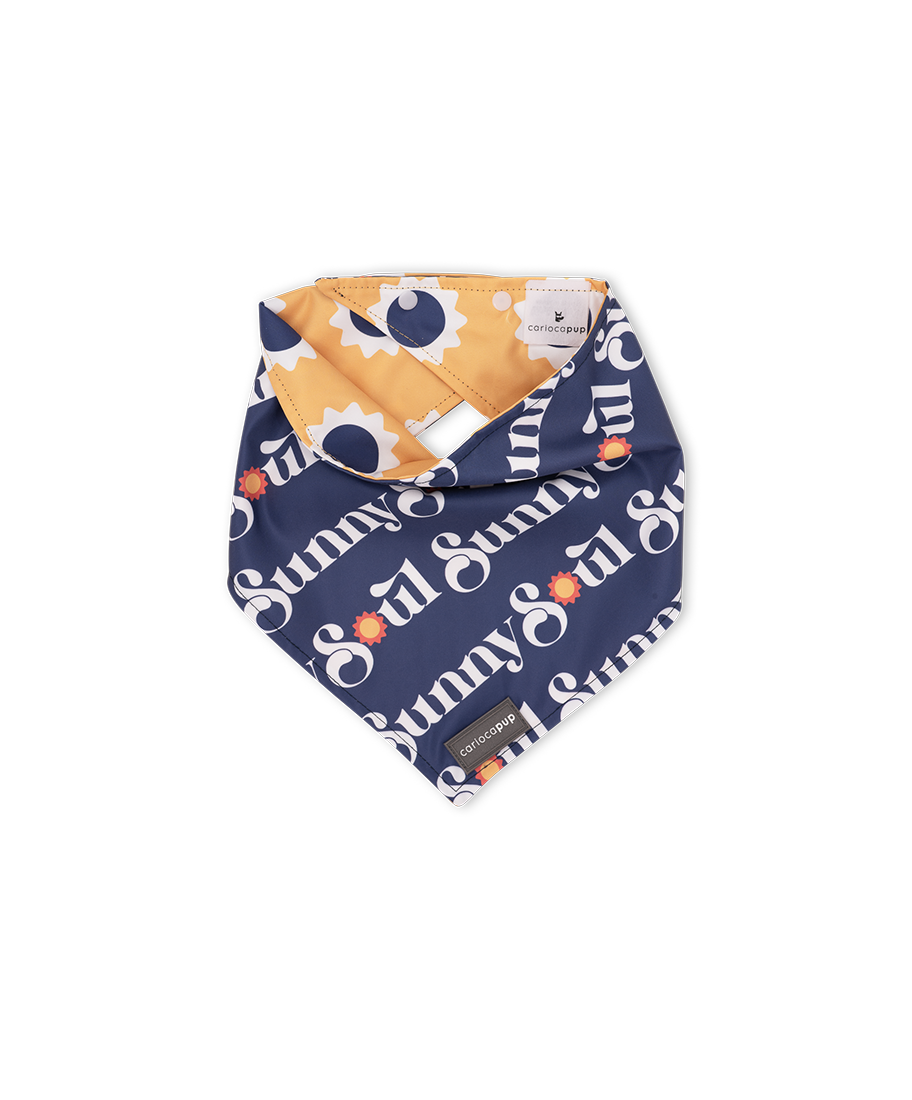 Bandana Pet Dupla Face Sunny Soul Azul da CariocaPup