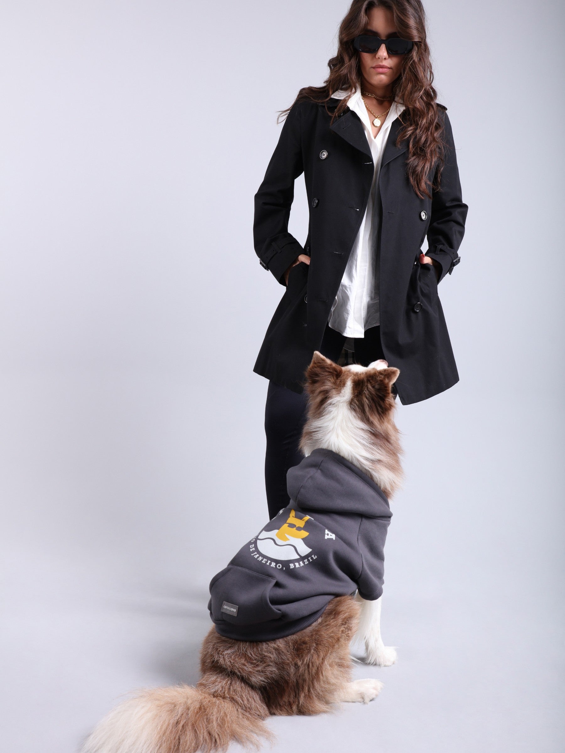 Moletom Hoodie Pet Ipanema Chumbo da CariocaPup